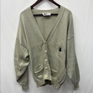 Vintage men’s Cooper cardigan with golfing embroidered
